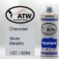 Preview: Chevrolet, Silver Metallic, 12C / 9284: 400ml Sprühdose, von ATW Autoteile West.
